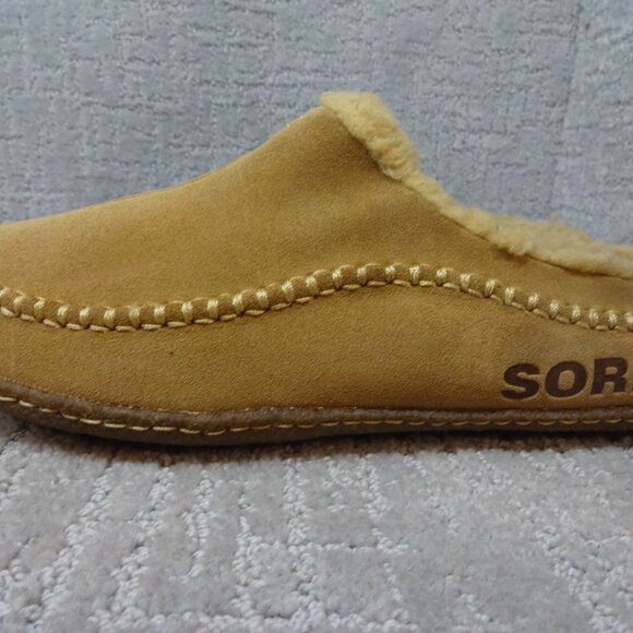 Sorel Falcon Ridge II Mens Size 8 Chestnut Brown Suede Faux Fur Lining Slippers - Picture 3 of 11